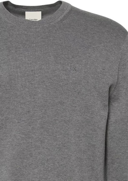 Erkek Bisiklet Yaka Supima Pamuklu Triko Kazak - Gri modelleri