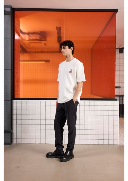 Gmg Fırenze Bisiklet Yaka Ekru Erkek T-Shirt GU25MSS03017