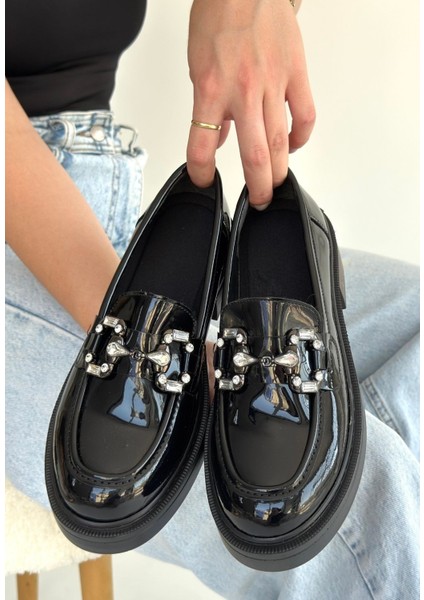 Ertin Siyah Rugan Oxford Ayakkabı