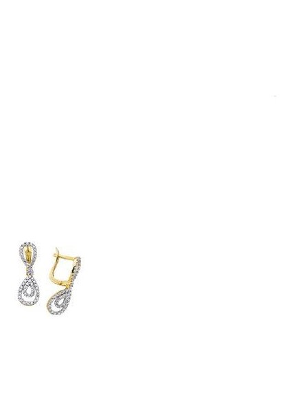 Altın Taşlı Set Küpe