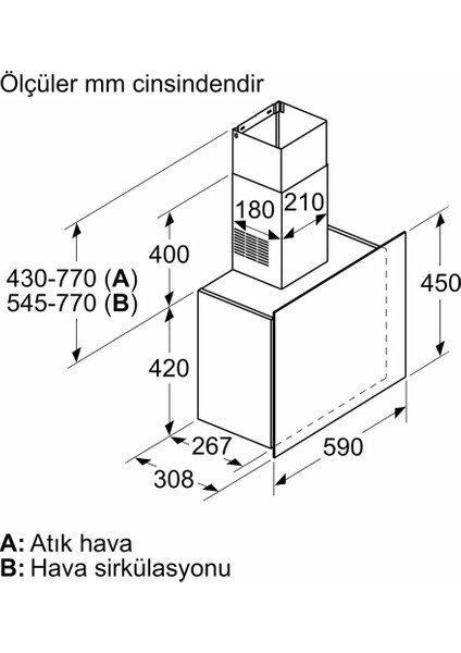 LC65FCJ00T Ankastre Davlumbaz Antrasit Düz