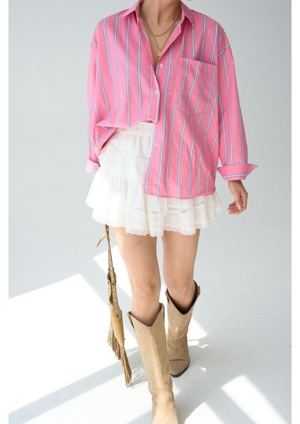 Cepli Gömlek - Pembe-Mavi