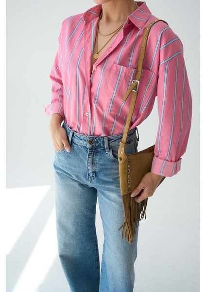 Cepli Gömlek - Pembe-Mavi indirimleri