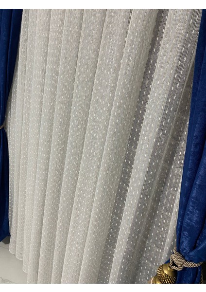 Tül Perde Simli Kar Damlalı Simleri Işık Verimli 1/3 Pileli