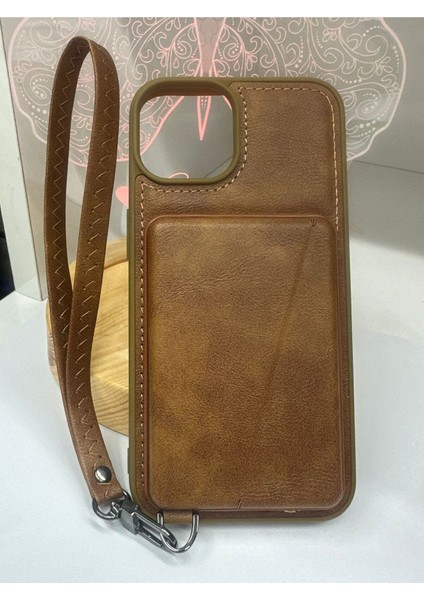 15 Pro Max Uyumlu Kartlık Deri Kılıf