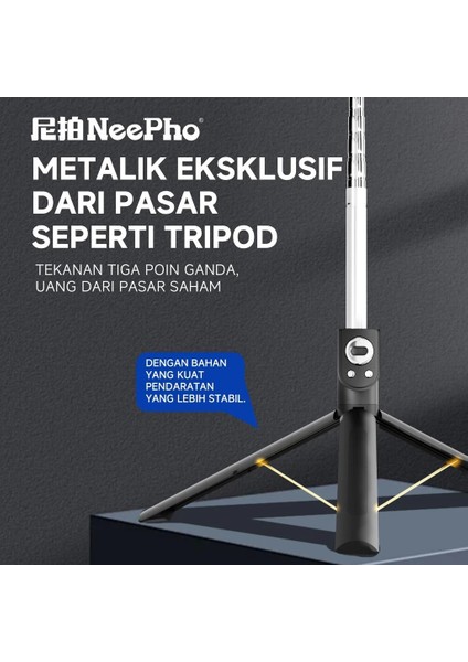 2in1 Selfie Stick Tripod – 170CM Uzatılabilir, Bluetooth Kablosuz Uzaktan Kumanda, 3 Modlu LED Dolgu Işığı, Type-C Şarjlı, Ios & Android Uyumlu | NP-01S fırsatları