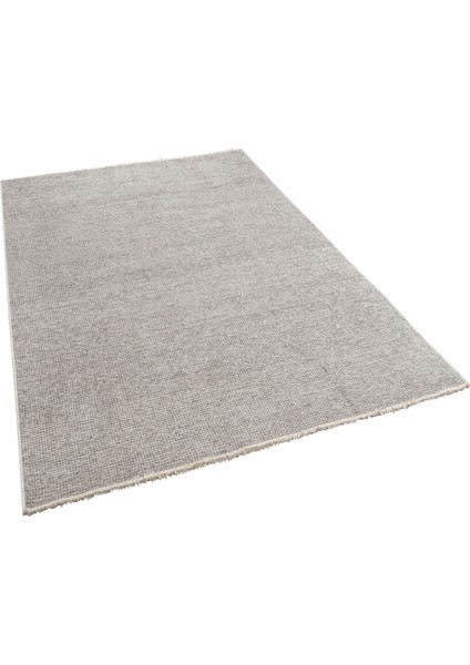 2414 Açık Gri - Akrilik Dokuma Halı | Düz Renk Saçaklı Model