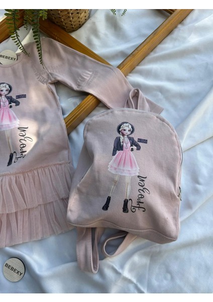 Frozen Çantalı Tüllü Elbise Pembe 33 modelleri