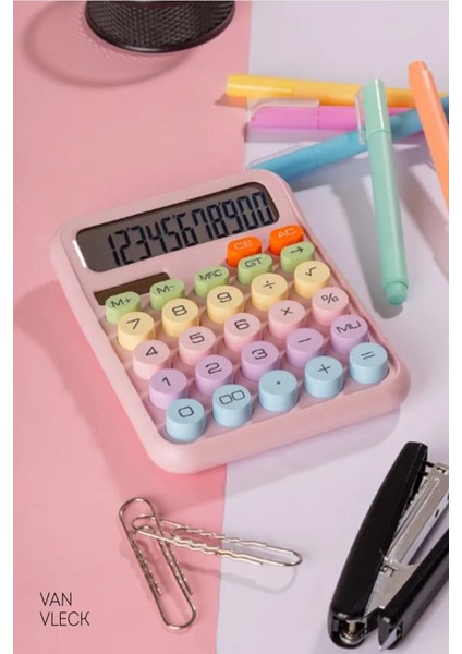 Renkli Hesap Makinesi – Güneş Enerjili ve Pilli, Masaüstü, Dayanıklı ve Pratik modelleri