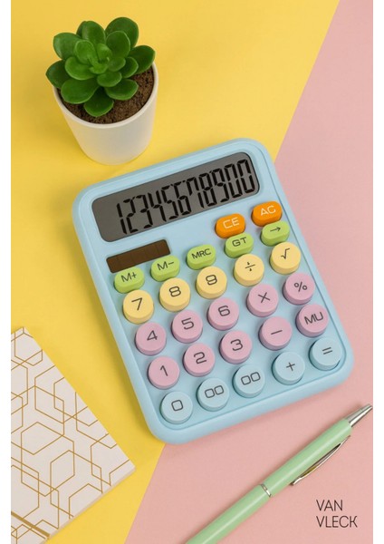 Renkli Hesap Makinesi – Güneş Enerjili ve Pilli, Masaüstü, Dayanıklı ve Pratik fırsatları