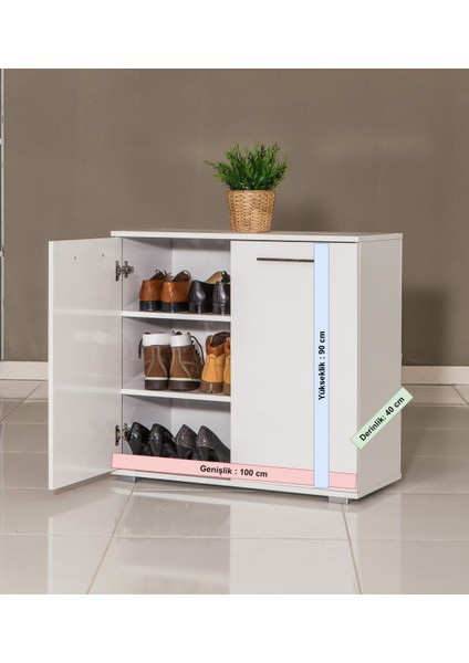 Mdf Thames Beyaz Ayakkabılık - Ayakkabı Dolabı fiyatları