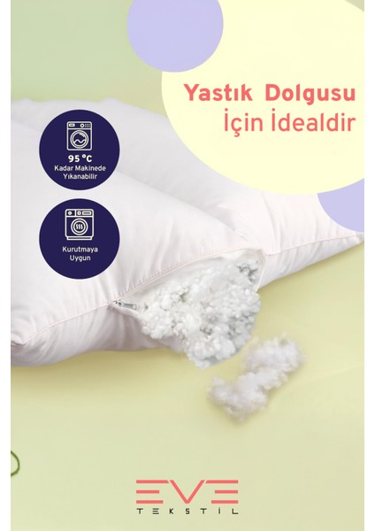 Yastık Yorgan Oyuncak Dolum Malzemesi Antialerjik Yapışmaz %100 Temiz Boncuk Elyaf 2 kg
