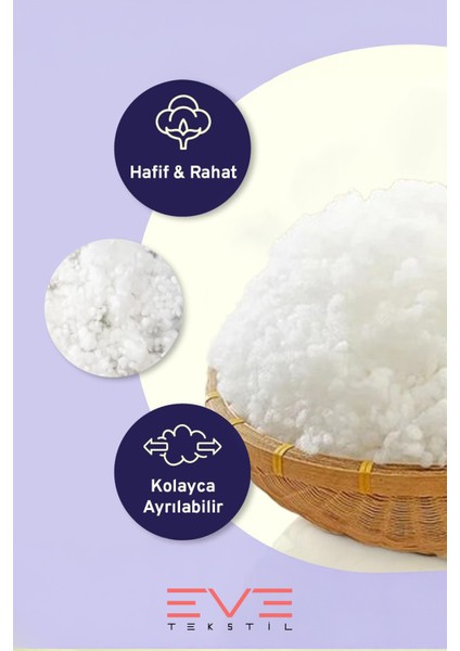Yastık Yorgan Oyuncak Dolum Malzemesi Antialerjik Yapışmaz %100 Temiz Boncuk Elyaf 2 kg