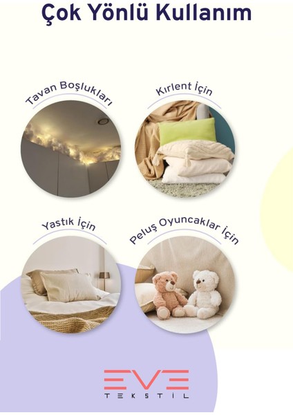 Yastık Yorgan Oyuncak Dolum Malzemesi Antialerjik Yapışmaz %100 Temiz Boncuk Elyaf 2 kg