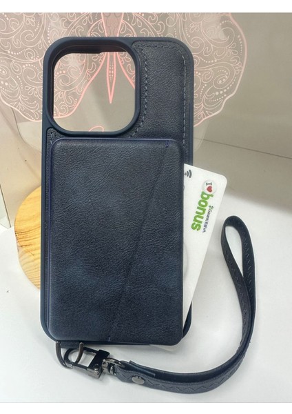 15 Pro Max Uyumlu Kartlık Deri Kılıf