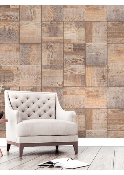 Kare Ahşap Desenli Isı ve Ses Yalıtımlı Sağlıklı Tekstil Duvar Kağıdı fiyatları