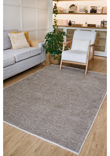 2412 Bej - Akrilik Dokuma Halı | Düz Renk Saçaklı Model fiyatları