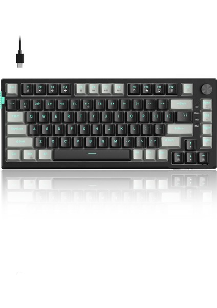 SKY81 83 Tuş Kablolu Rgb Hot-Swap Gasket Gri-Siyah Gaming Klavye