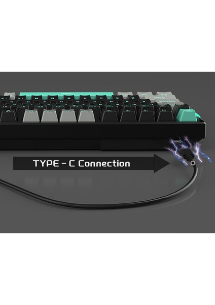 SKY81 83 Tuş Kablolu Rgb Hot-Swap Gasket Gri-Siyah Gaming Klavye