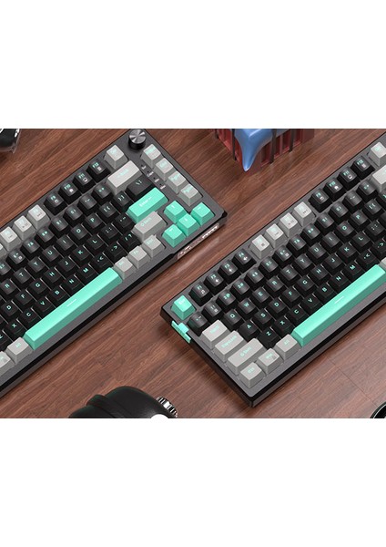 SKY81 83 Tuş Kablolu Rgb Hot-Swap Gasket Gri-Siyah Gaming Klavye