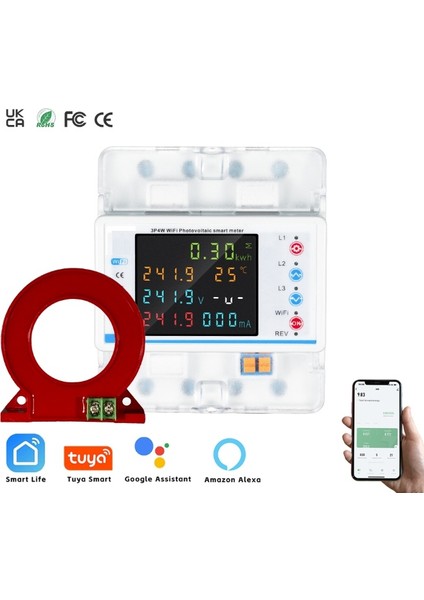 3 Faz 100A Tuya Wifi Akıllı Devre Kesici Kaçak Akım Koruma Rölesi Yüksek ve Alçak Akım Koruma Rölesi fiyatları