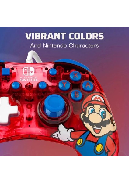 Rock Candy Gelişmiş Kablolu Power Nintendo Switch Pro Denetleyici fırsatları