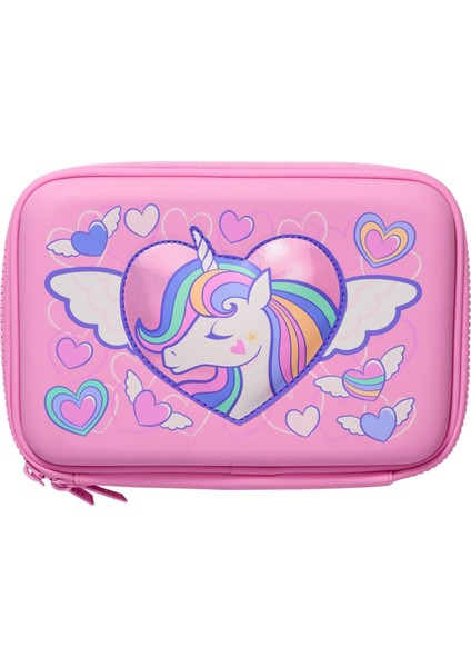 Orjinal Fly High Unicorn Poni Kabartmalı Çift Katlı Kalem Kutusu