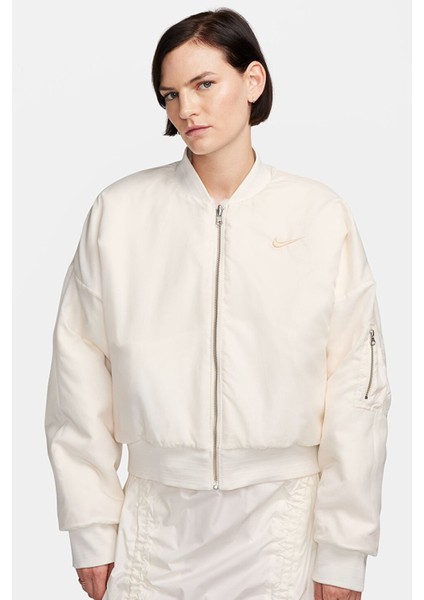 Sportswear Faux Fur Bomber Reversible Oversize Jacket Kadın Oversize Suni Kürk Çift Taraflı Ceket Açık Krem modelleri