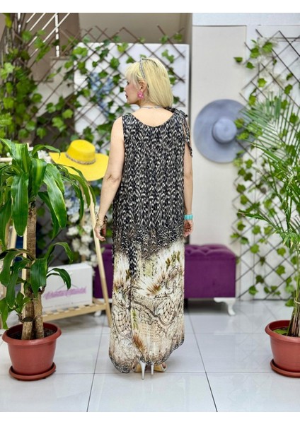 YG6420 Tek Omuz Bağlamalı Askılı Italyan Ipek Elbise Siyah modelleri