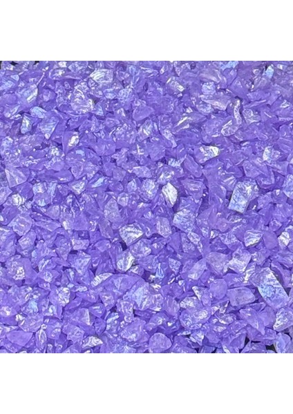 Epoksi Mum Dekoratif 2-4 mm Arlığında Gerçek Cam Kırığı (50 Gr) Lila