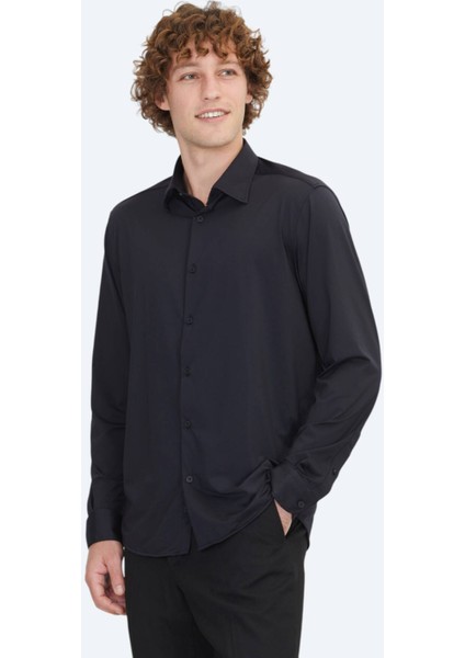 Siyah Regular Fit Casual Gömlek