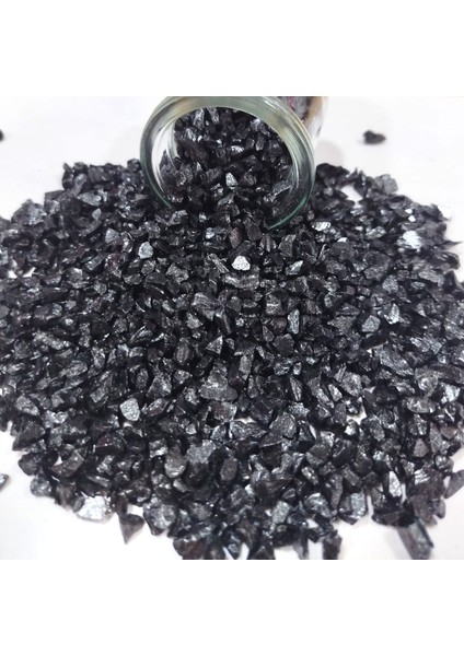 Dekoratif Gerçek Cam Kırığı (4-8 mm Arlığında 50 Gr) Siyah