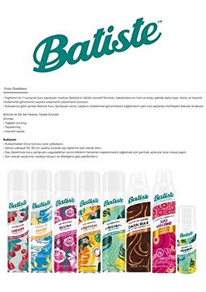 Kuru Şampuan 200 ml x 3 ADET Normal Saçlar için Hacim Artırıcı fiyatları