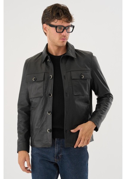 Grima Siyah Erkek Deri Mont fırsatları