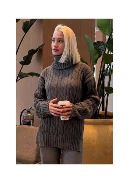 Antrasit Boğazlı Triko Kazak MG2376
