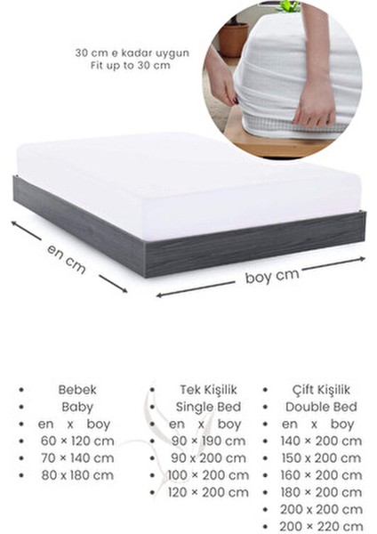 Alez Fitted Beyaz Pamuklu Su Sıvı Geçirmez Yatak Koruyucu Tek Çift Kişilik Terletmeyen Yatak Alezi modelleri