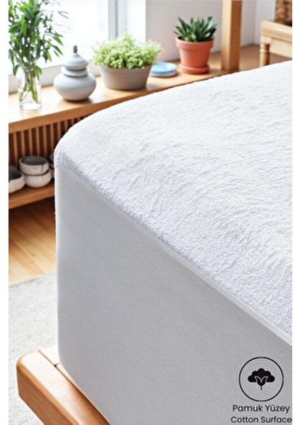 Alez Fitted Beyaz Pamuklu Su Sıvı Geçirmez Yatak Koruyucu Tek Çift Kişilik Terletmeyen Yatak Alezi fırsatları