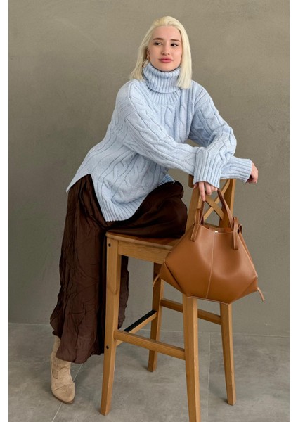 Mavi Boğazlı Triko Kazak MG2376 fiyatları