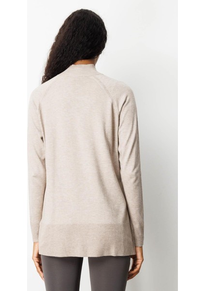 Kadın Yarım Balıkçı Yaka Kolları Yırtmaçlı Kazak Vizon modelleri