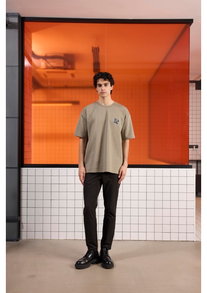 Gmg Fırenze Bisiklet Yaka Haki Erkek T-Shirt GU25MSS03016