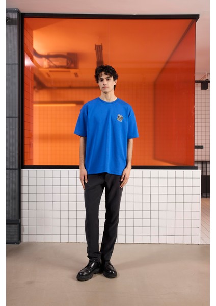 Gmg Fırenze Bisiklet Yaka Saks Erkek T-Shirt GU25MSS03016