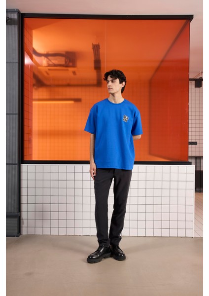 Gmg Fırenze Bisiklet Yaka Saks Erkek T-Shirt GU25MSS03016