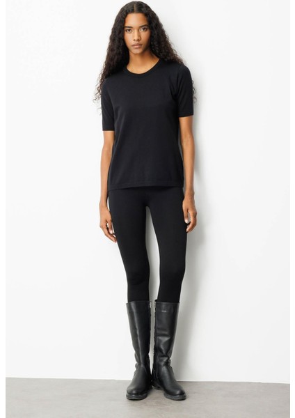 Kadın Sıfır Yaka Kısa Kollu Düz Bluz Siyah fiyatları