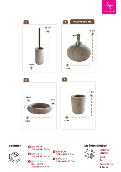 Bella Vita Banyo Seti 4 Parça - Bej modelleri