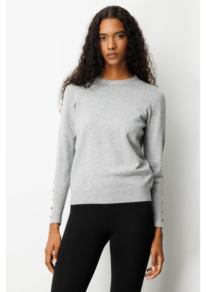 Kadın Sıfır Yaka Dikişsiz Önü Kısa Arkası Uzun Bluz Gri fiyatları