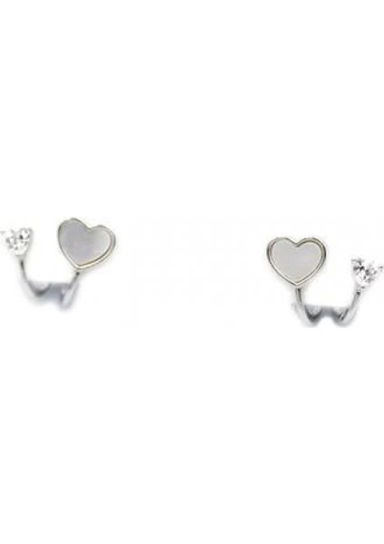 Gümüş Iğneli Kalp Küpe - Gümüş