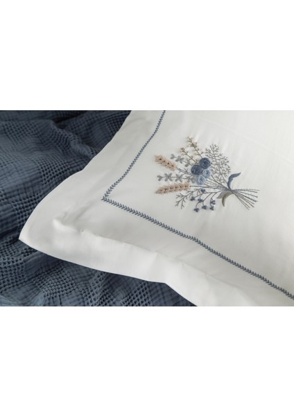 Garden Nakışlı El-Işi Kırlent & Örtü Takımı - Lacivert fiyatları