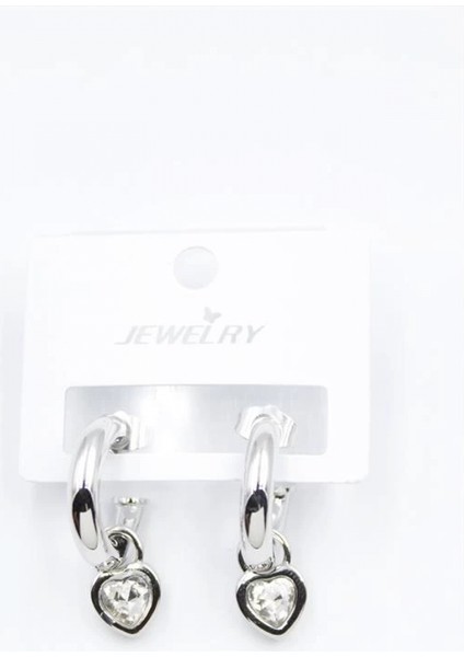 Kalp Halka Küpe - Beyaz fiyatları