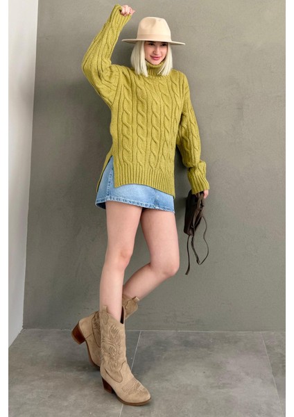 Yeşil Boğazlı Triko Kazak MG2376 fiyatları