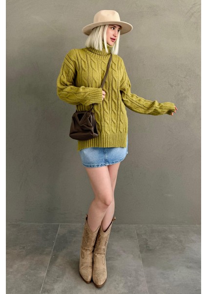 Yeşil Boğazlı Triko Kazak MG2376 fırsatları